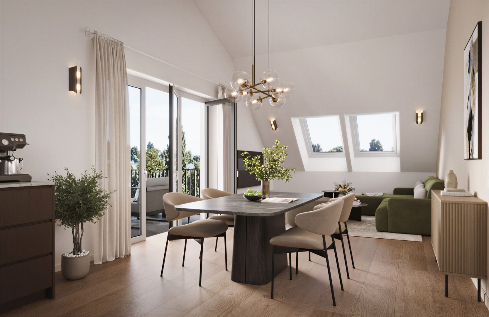 Wohnzimmer & Küche DG