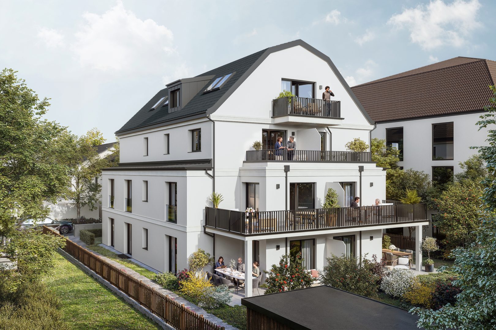 Hausansicht Garten